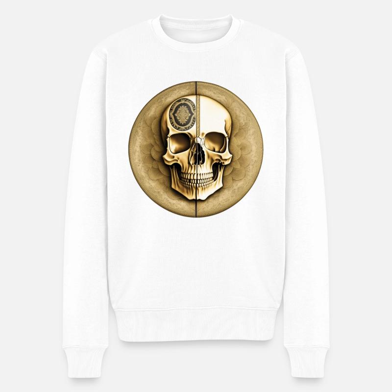 Ein Totenkopf der besonderen Art - Männer Premium Bio Pullover - Weiß