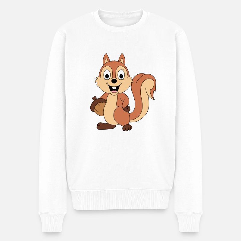 EICHHÖRNCHEN - EICHEL - TIER - TIERISCH - TIERISCH - Männer Premium Bio Pullover - Weiß