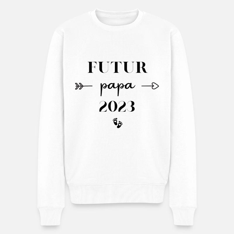 futur papa 2023 - Pull Premium bio Homme - blanc