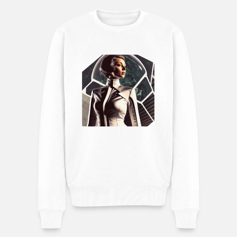 Retro Flash No27 - Männer Premium Bio Pullover - Weiß