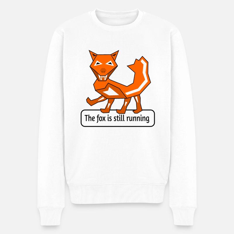 The fox is still running - Männer Premium Bio Pullover - Weiß