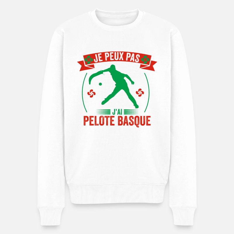je peux pas j'ai Pelote basque , cadeau drôle - Pull Premium bio Homme - blanc