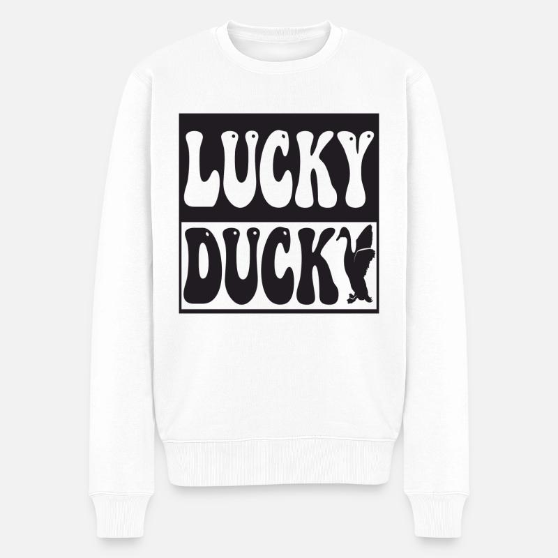Canard chanceux - Pull Premium bio Homme - blanc