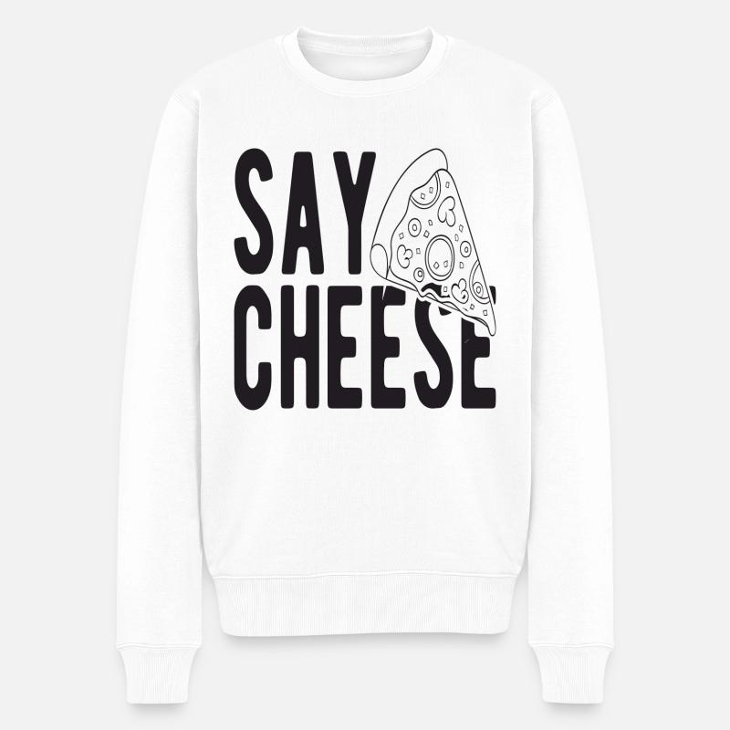 Say Cheese - Männer Premium Bio Pullover - Weiß