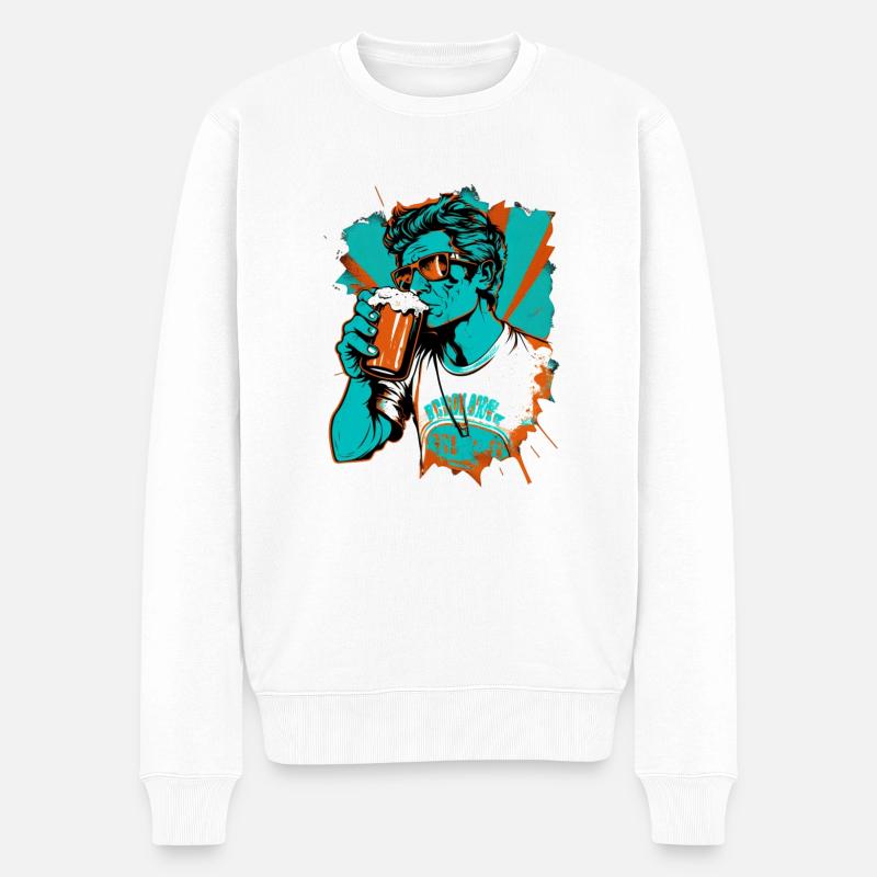 PopUp Bier typParty - Männer Premium Bio Pullover - Weiß