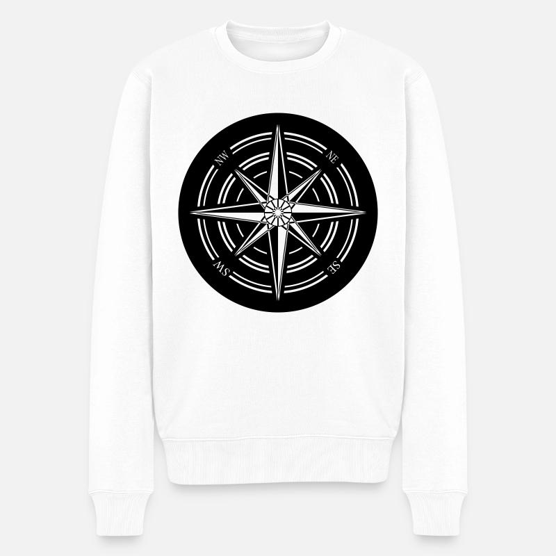 kompass - Männer Premium Bio Pullover - Weiß