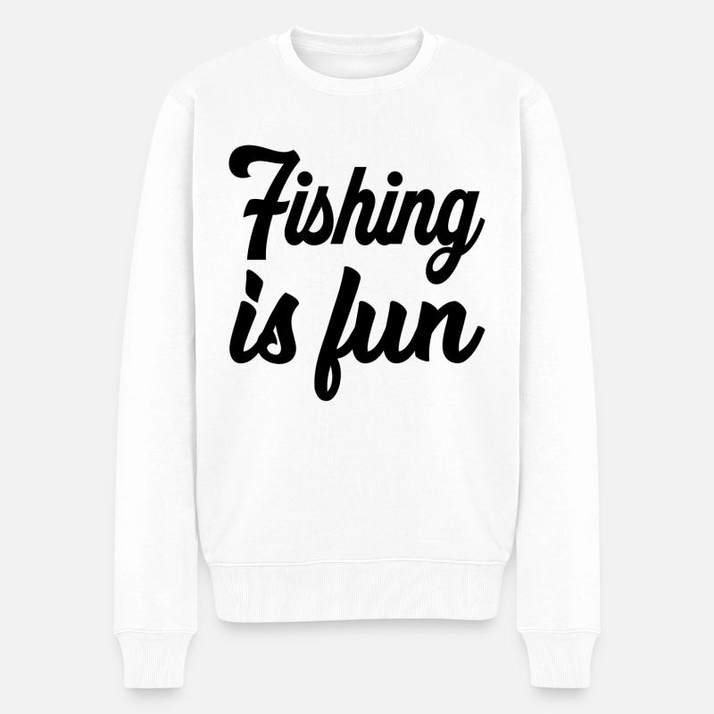 La pêche est amusante - Pull Premium bio Homme - blanc