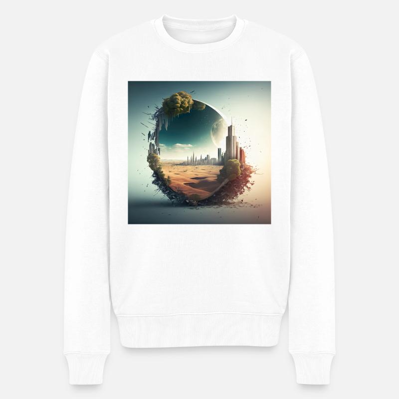 Landschaft der Welt n°2 - Männer Premium Bio Pullover - Weiß