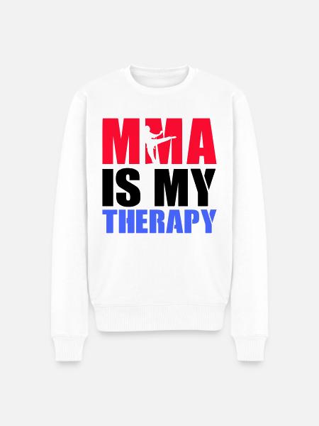 mma therapy - Männer Premium Bio Pullover - Weiß