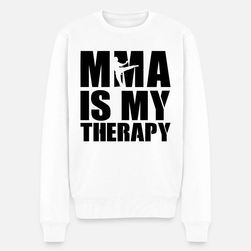 mma therapy - Männer Premium Bio Pullover - Weiß