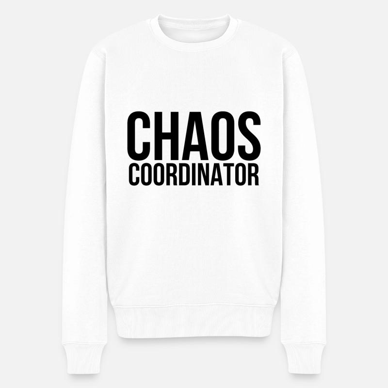 Chaos coordinator - Männer Premium Bio Pullover - Weiß