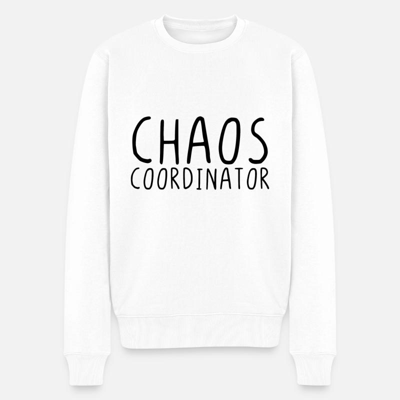 Chaos coordinator - Männer Premium Bio Pullover - Weiß