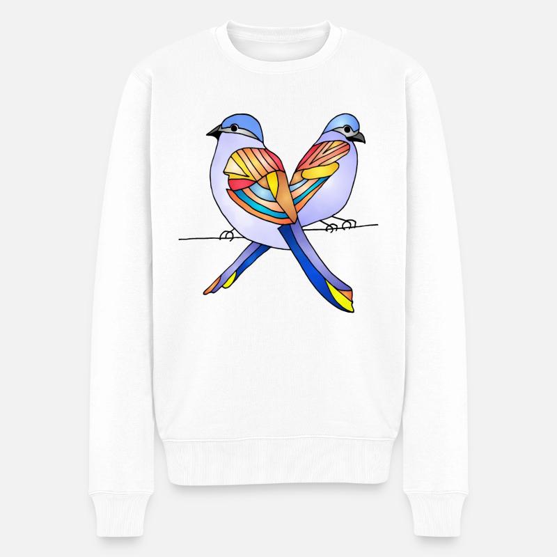 Oiseaux - Pull Premium bio Homme - blanc