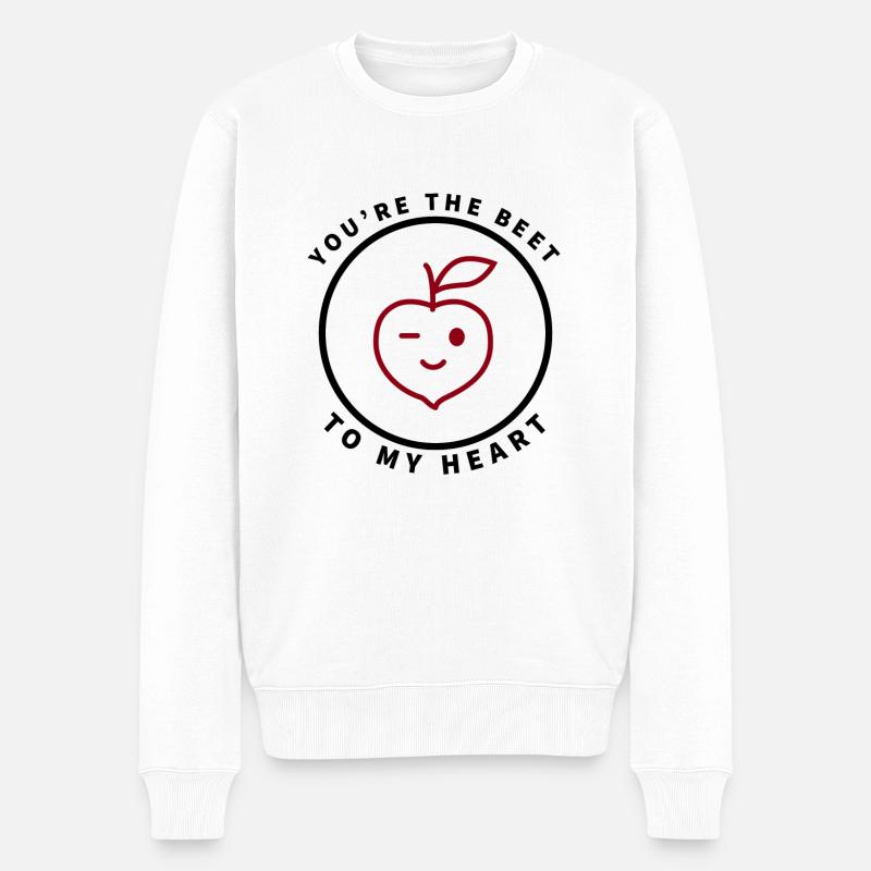 You're the beet to my heart Rote Beete - Männer Premium Bio Pullover - Weiß