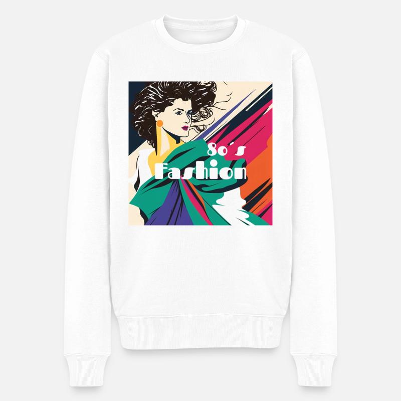 Mode 80 s - Pull Premium bio Homme - blanc