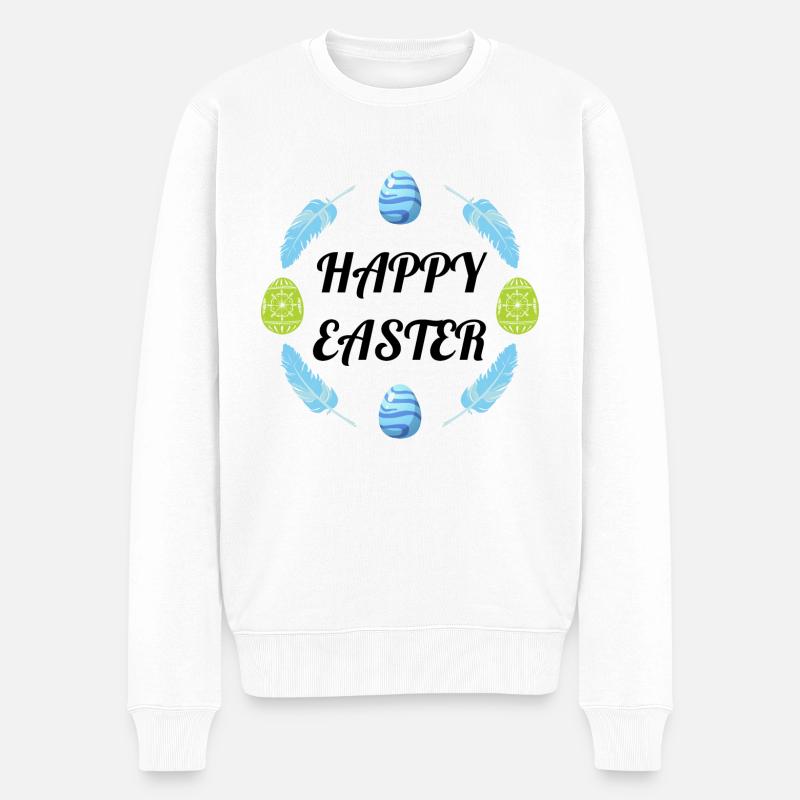 Happy Easter Easter Egg - Men's Premium Organic Jumper - white