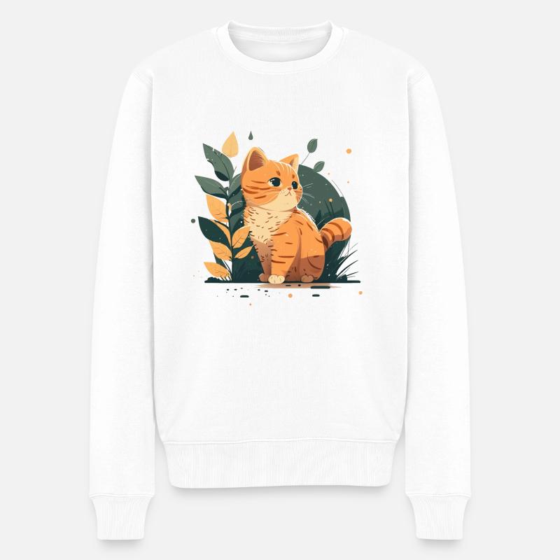 KITTEN - Männer Premium Bio Pullover - Weiß