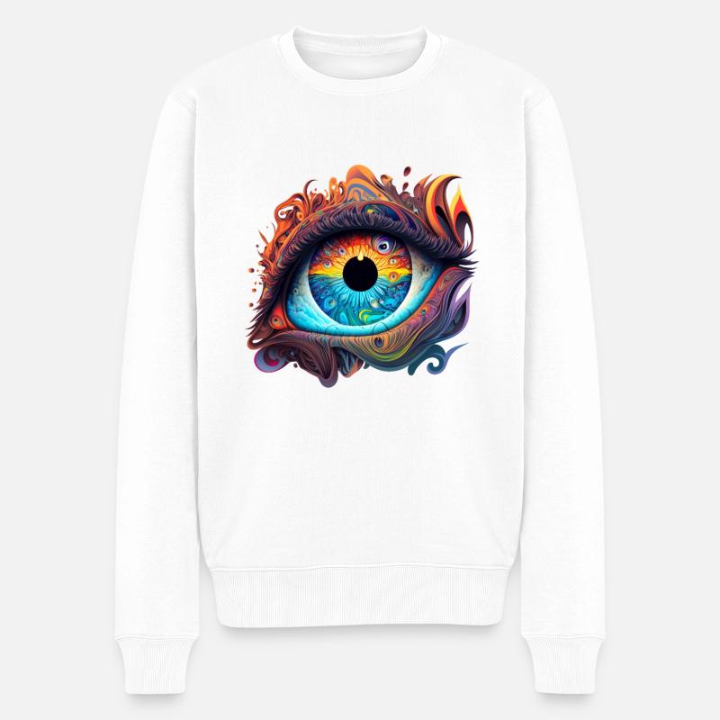 ŒIL TRIPPY - Pull Premium bio Homme - blanc