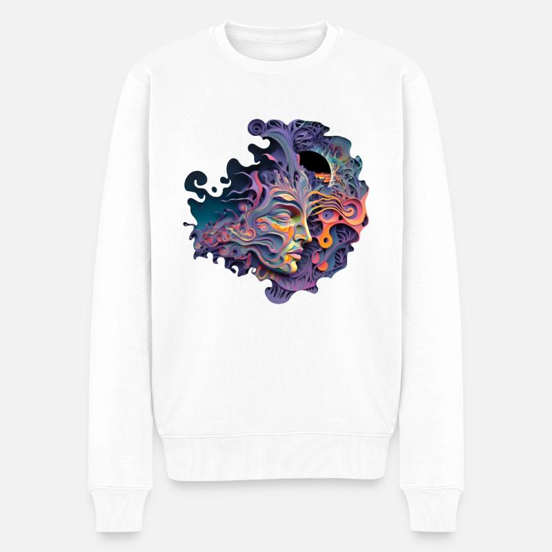 TRIPPY - Männer Premium Bio Pullover - Weiß