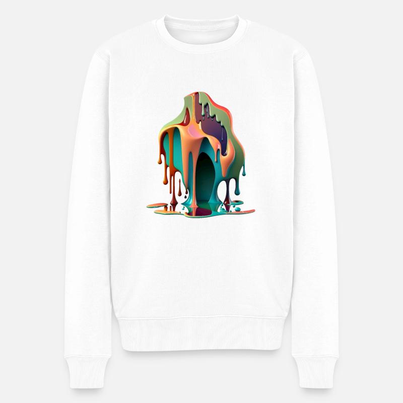 DRIPPY - Männer Premium Bio Pullover - Weiß