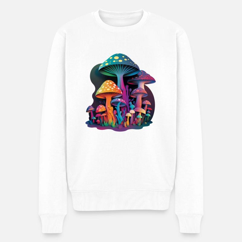 CHAMPIGNONS TRIPPY - Pull Premium bio Homme - blanc
