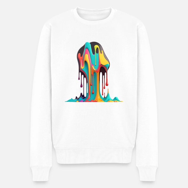 DRIPPY - Männer Premium Bio Pullover - Weiß