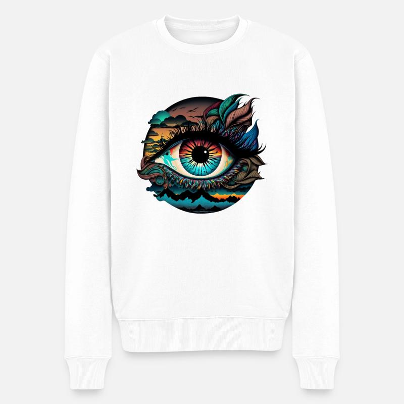 ŒIL TRIPPY - Pull Premium bio Homme - blanc