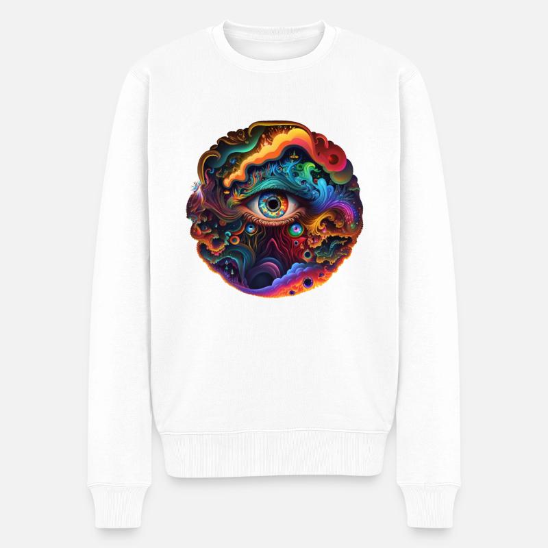 ŒIL TRIPPY - Pull Premium bio Homme - blanc