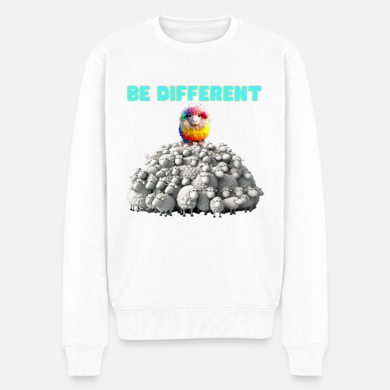 be different - Männer Premium Bio Pullover - Weiß
