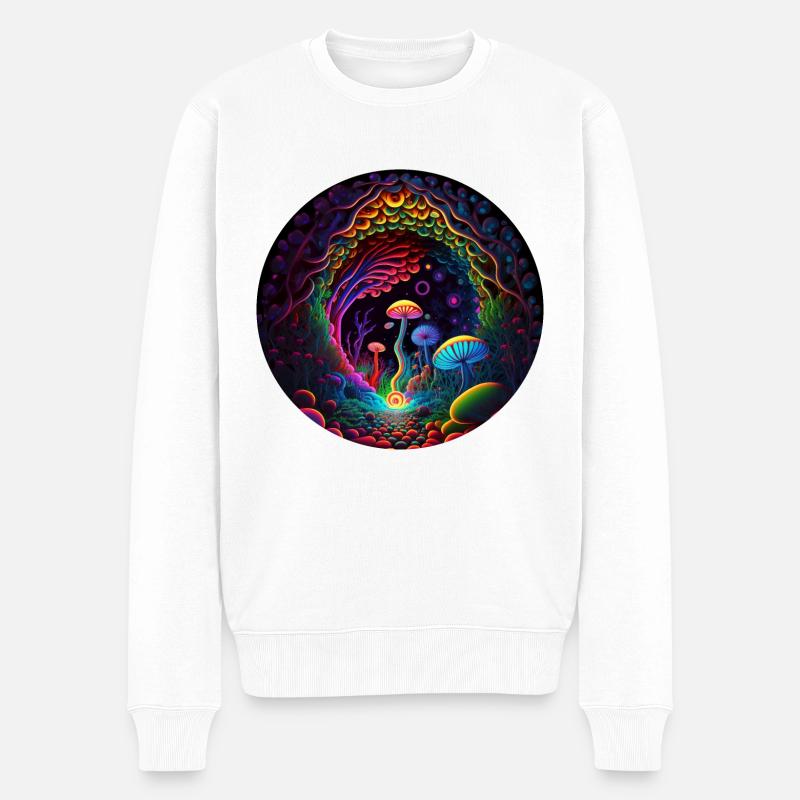 CHAMPIGNONS TRIPPY - Pull Premium bio Homme - blanc