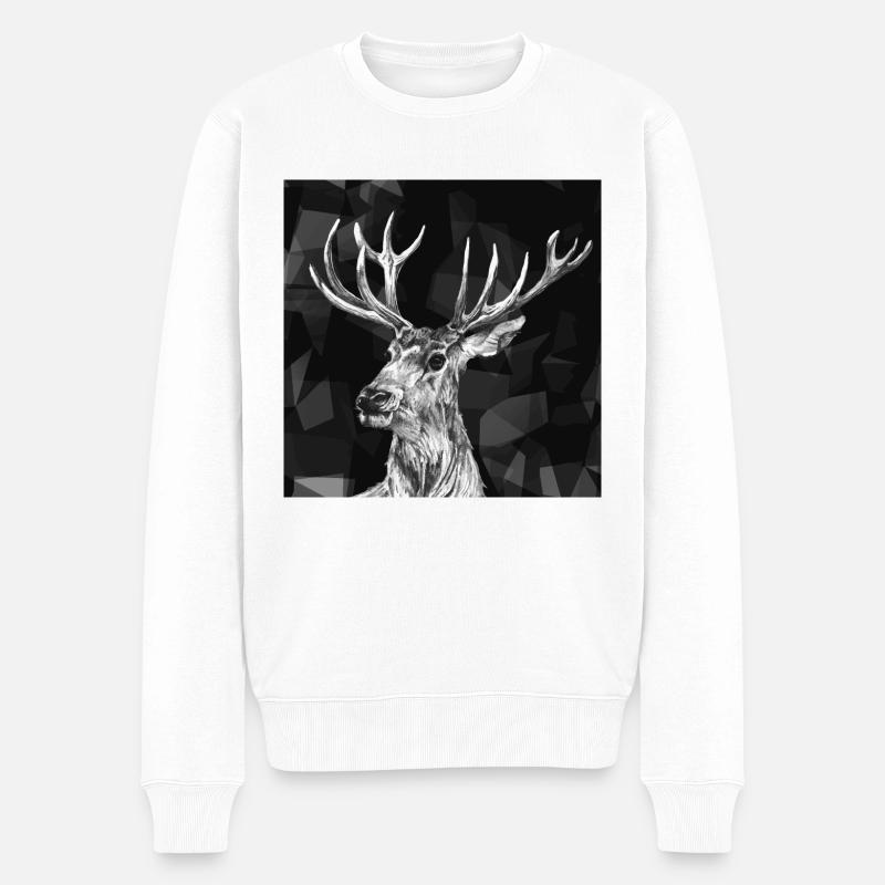 Cerf - Pull Premium bio Homme - blanc
