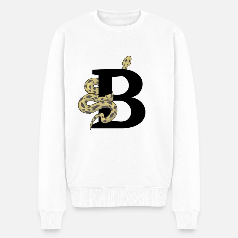 Lettre b serpent - Pull Premium bio Homme - blanc