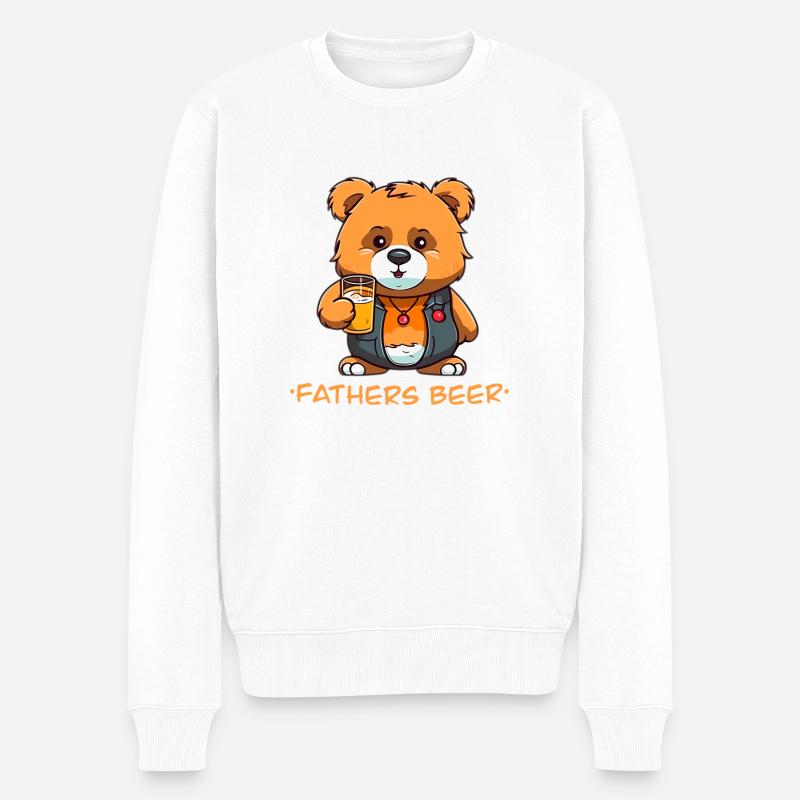 father beer - Männer Premium Bio Pullover - Weiß