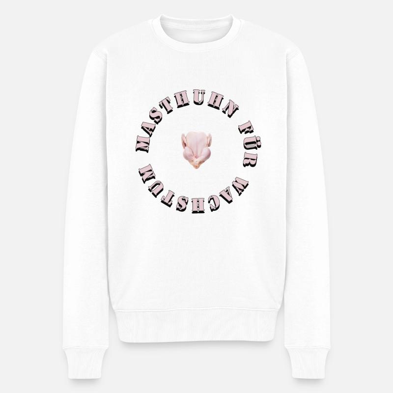 masthuhn für wachstum - Männer Premium Bio Pullover - Weiß