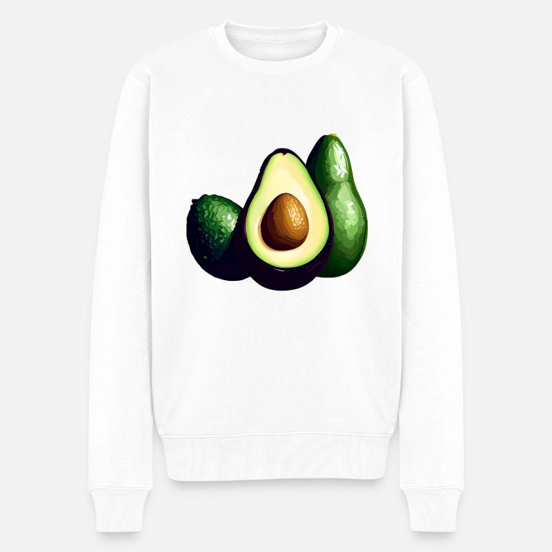 Avocado Lieblingsfrucht Guacamole - Männer Premium Bio Pullover - Weiß