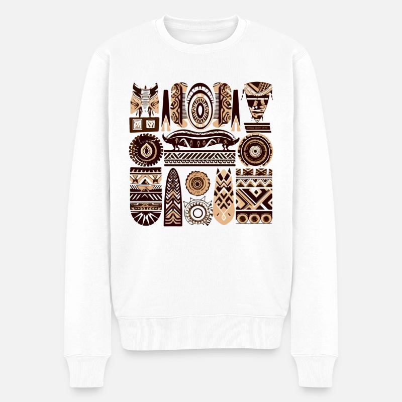 Folklore africain - Pull Premium bio Homme - blanc