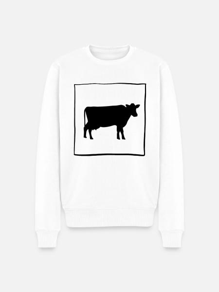 Kuh 1 - Männer Premium Bio Pullover - Weiß
