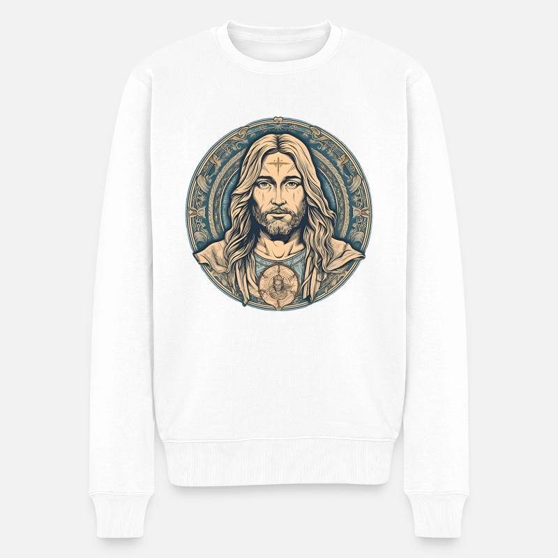 Jésus-Christ #04 - Pull Premium bio Homme - blanc