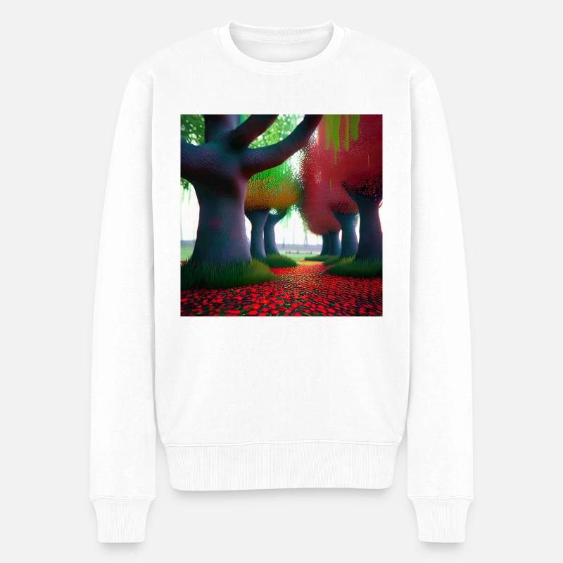 Wald der dicken Bäume - Männer Premium Bio Pullover - Weiß