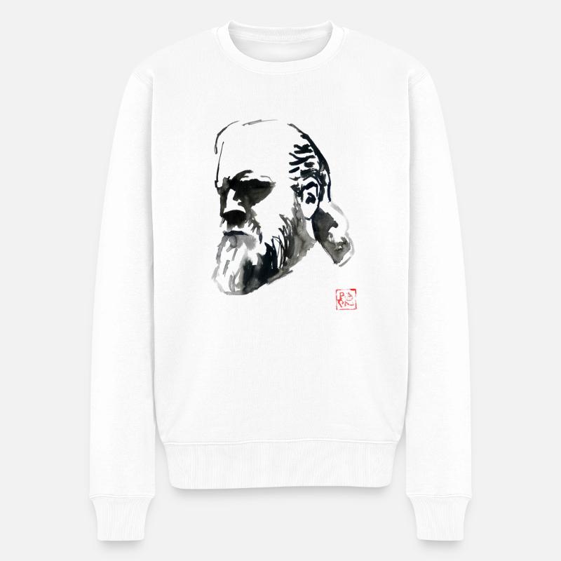 Selbstbildnis - Männer Premium Bio Pullover - Weiß