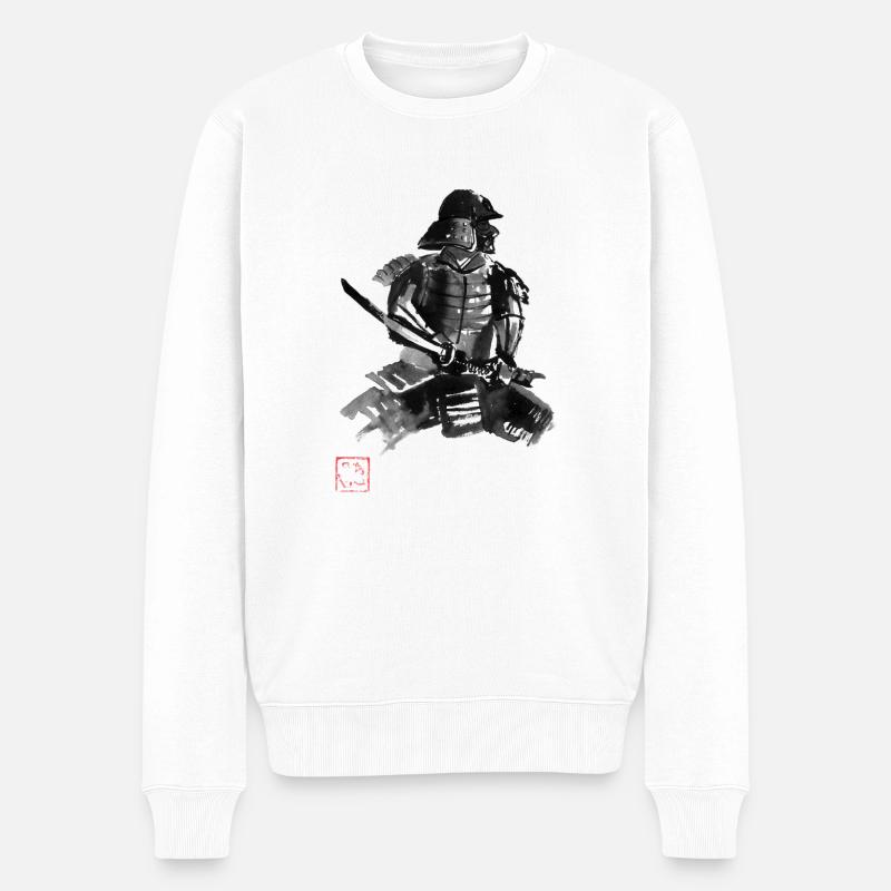 samurai in armor - Pull Premium bio Homme - blanc