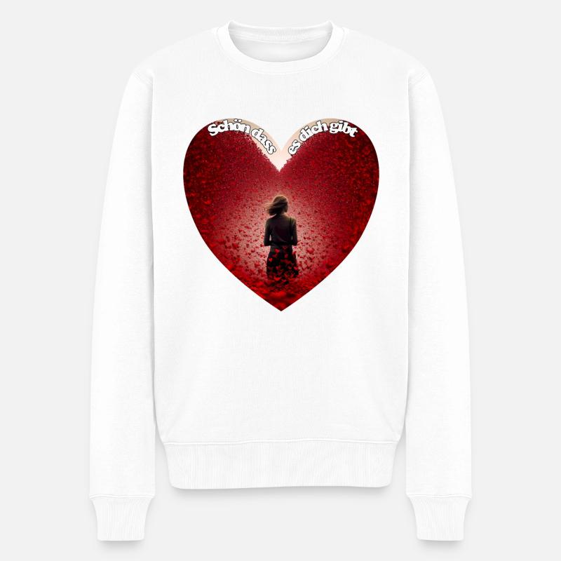 Schön, dass es dich gibt - Männer Premium Bio Pullover - Weiß