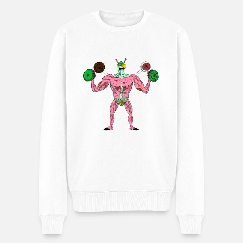 Surréaliste Muscled Insectoid Hero Gym - Pull Premium bio Homme - blanc
