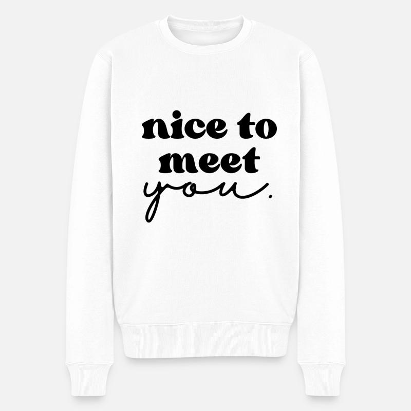Ravi de vous rencontrer - Pull Premium bio Homme - blanc