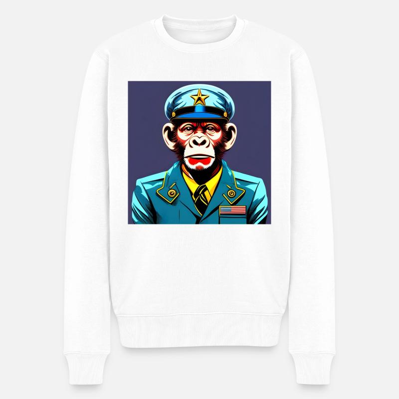 Soldat américan singe - Pull Premium bio Homme - blanc