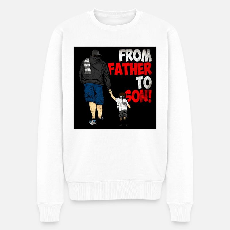 From Father to Son - Männer Premium Bio Pullover - Weiß