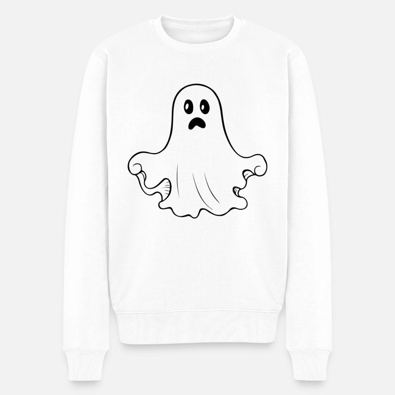 Geist Geister Geisterstunde Halloween - Männer Premium Bio Pullover - Weiß