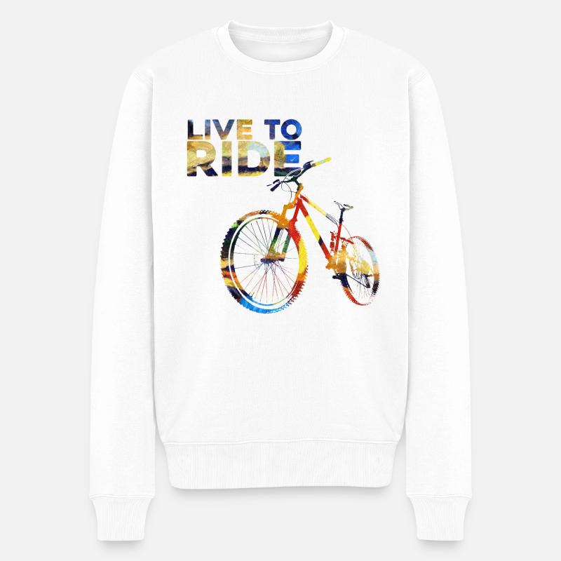Live um zu fahren - Männer Premium Bio Pullover - Weiß