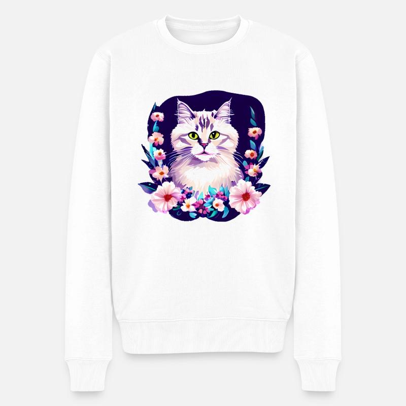 Katze Birma Katzenliebhaber Haustier - Männer Premium Bio Pullover - Weiß