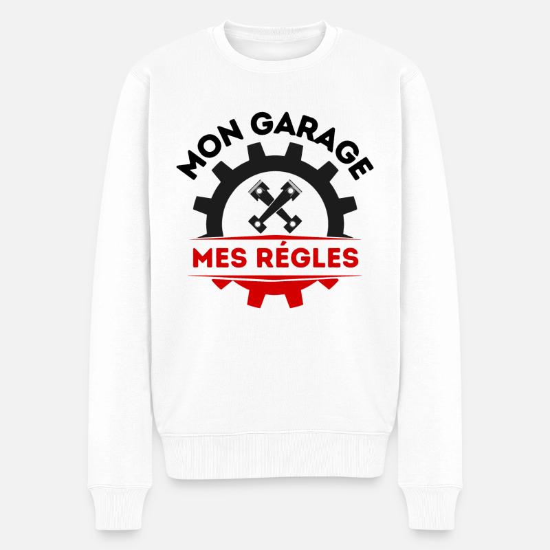 Mon garage mes règles 1 - Pull Premium bio Homme - blanc
